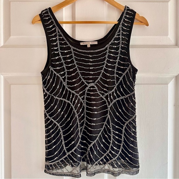 Search For Sanity beaded sequin black and silver tank top size small Swifty - Picture 2 of 6